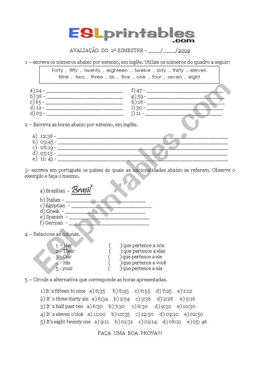 Test worksheet