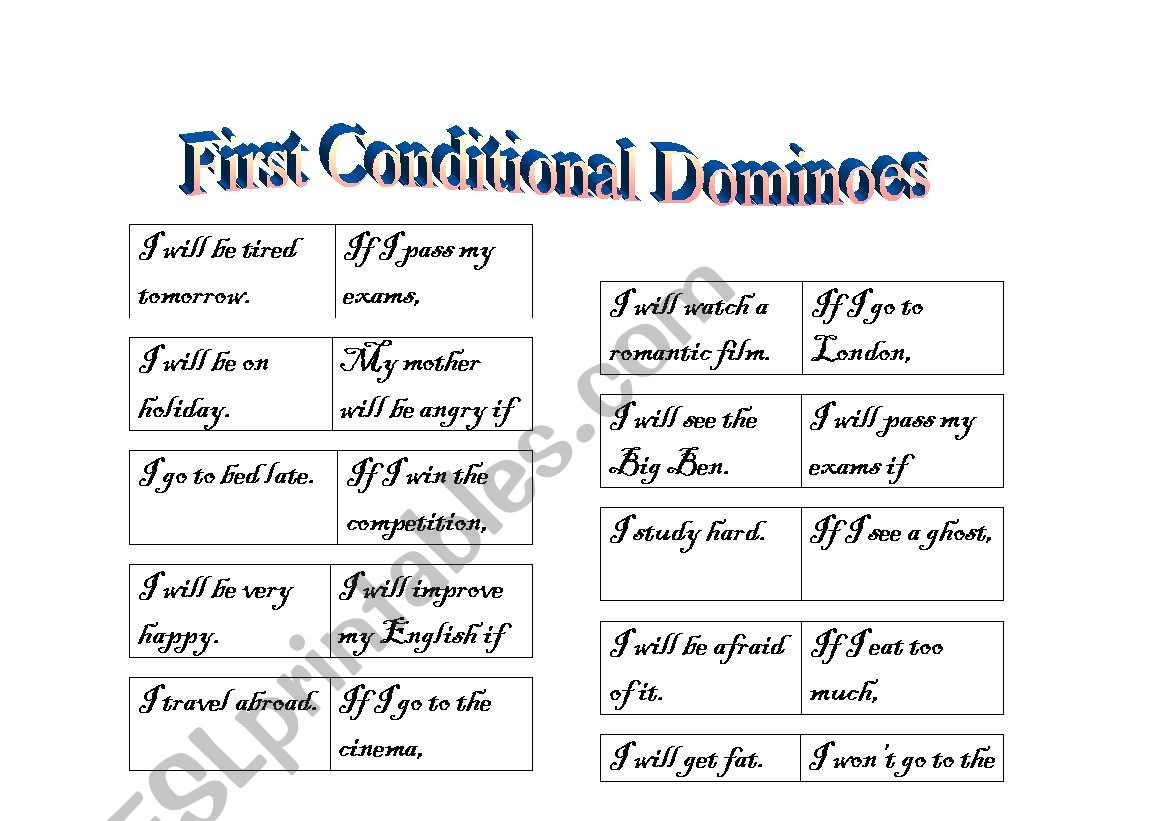 First Conditional Dominoes worksheet