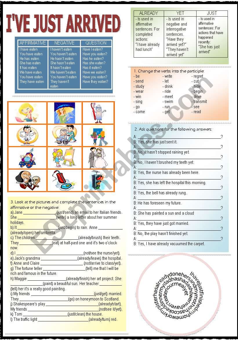 i-ve-just-arrived-esl-worksheet-by-nuria08