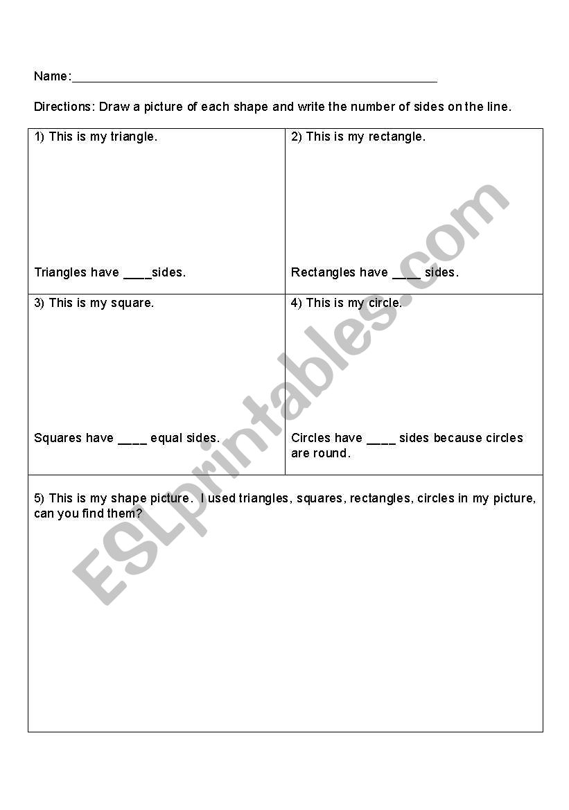 Geometric shape worksheet worksheet