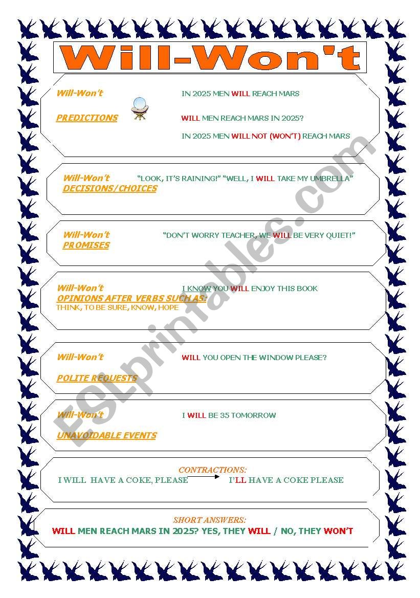 english-worksheets-will-won-t-use