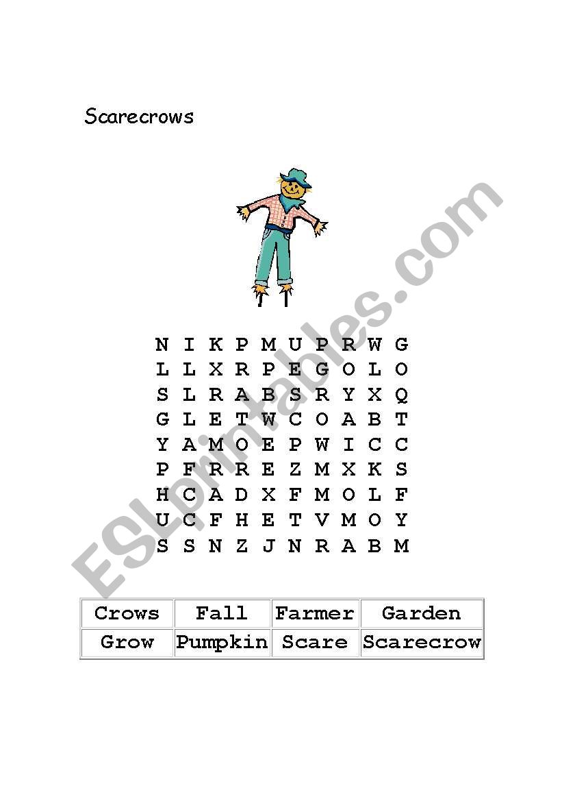 Scarecrow worksheet
