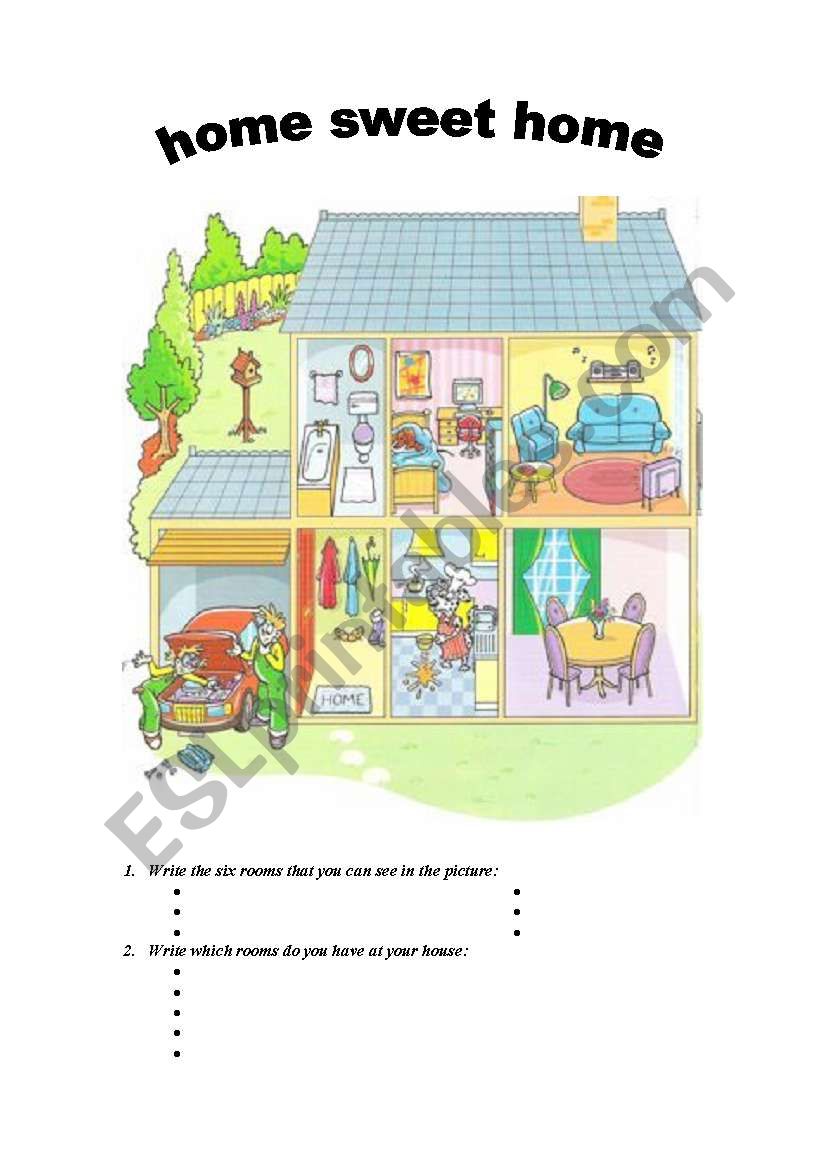 home sweet home worksheet