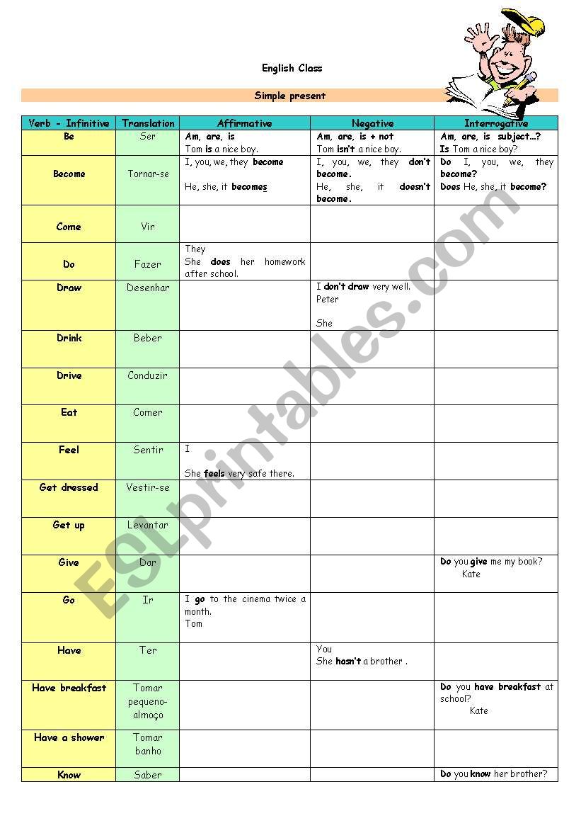 Simple present -  worksheet