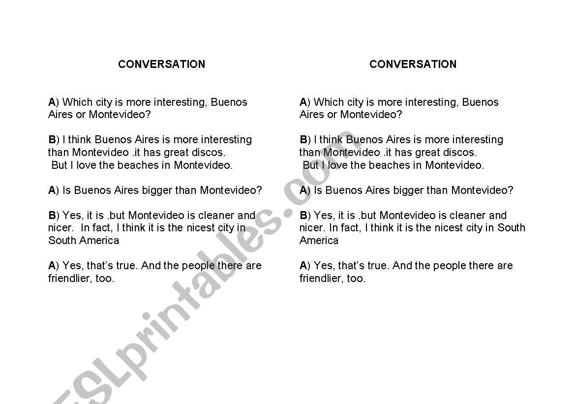 conversation worksheet