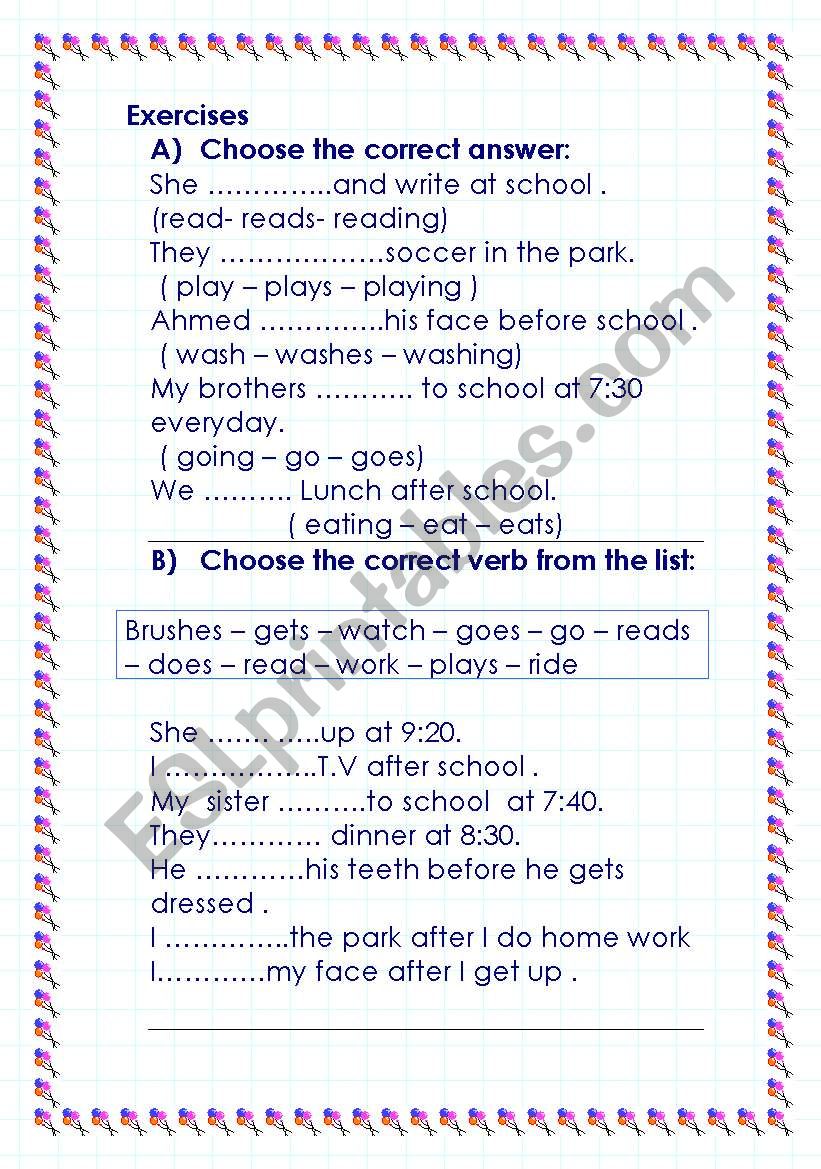 grammar worksheet