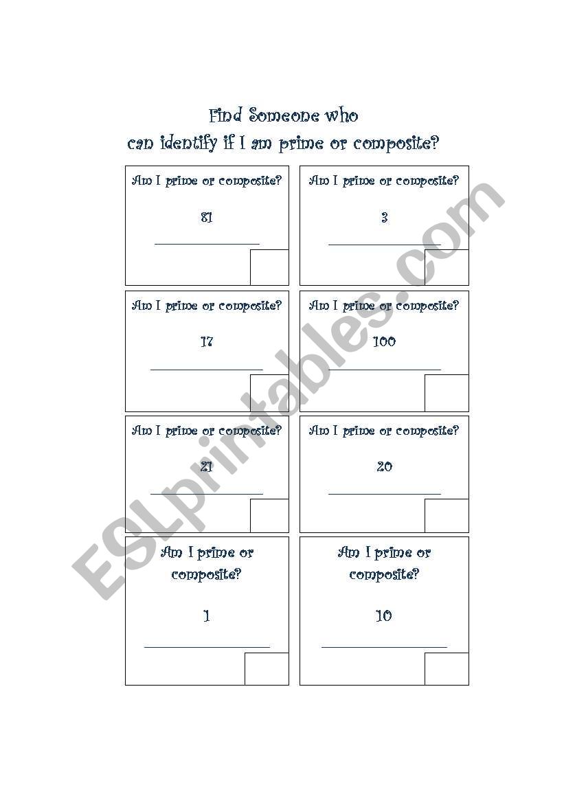 prime or composite find someone who