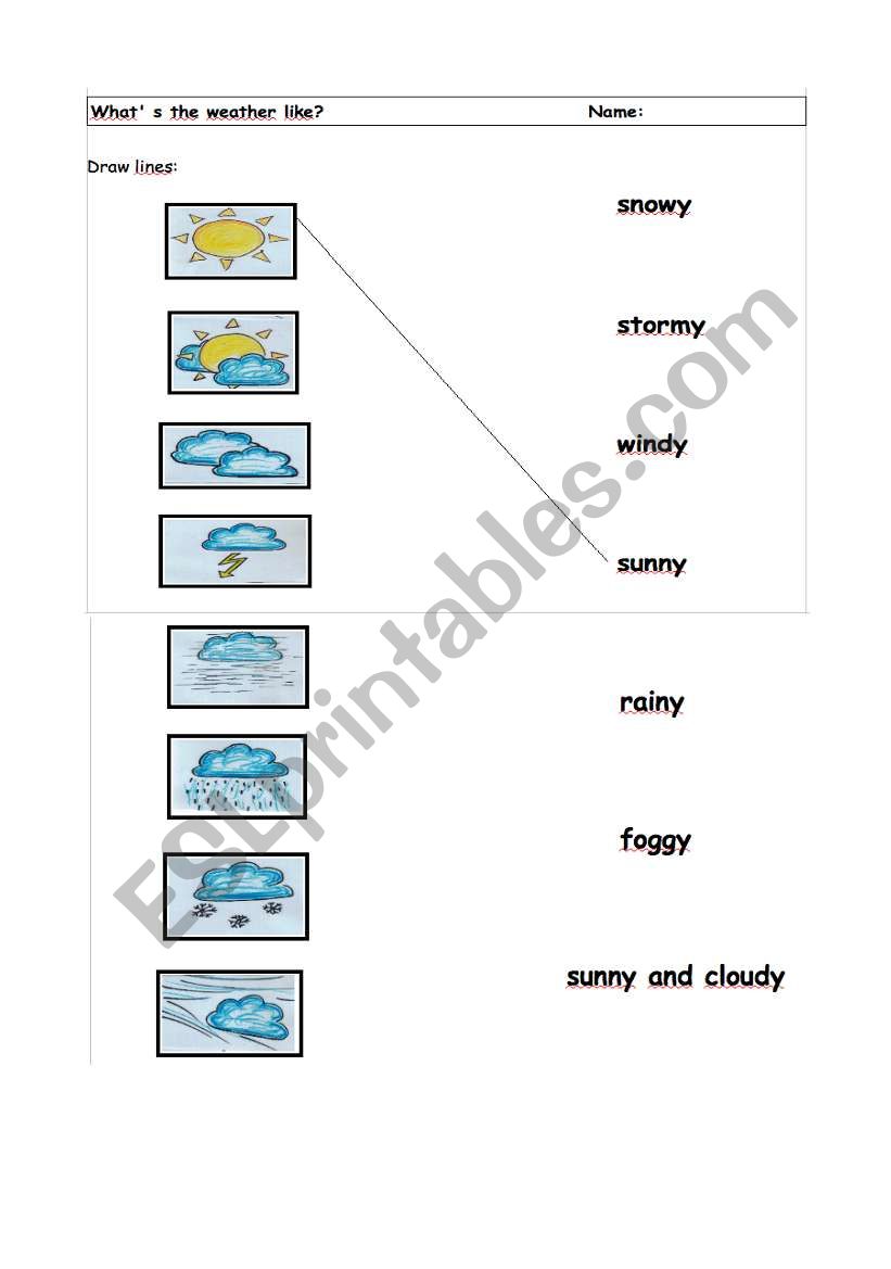 Weather Adjectives worksheet