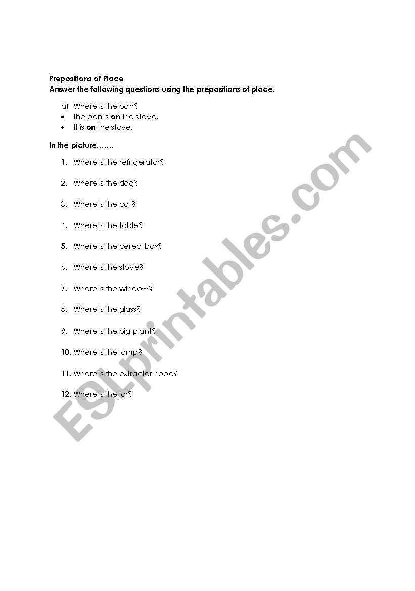  prepositions worksheet