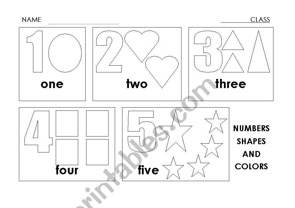 Numbers and shapes worksheet worksheet
