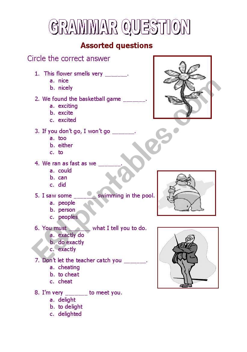 Grammar activity worksheet