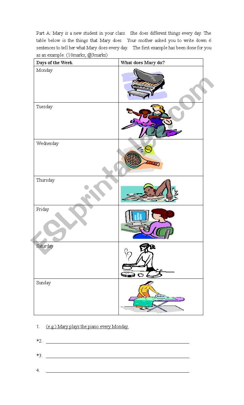 Sentence making(present tense)