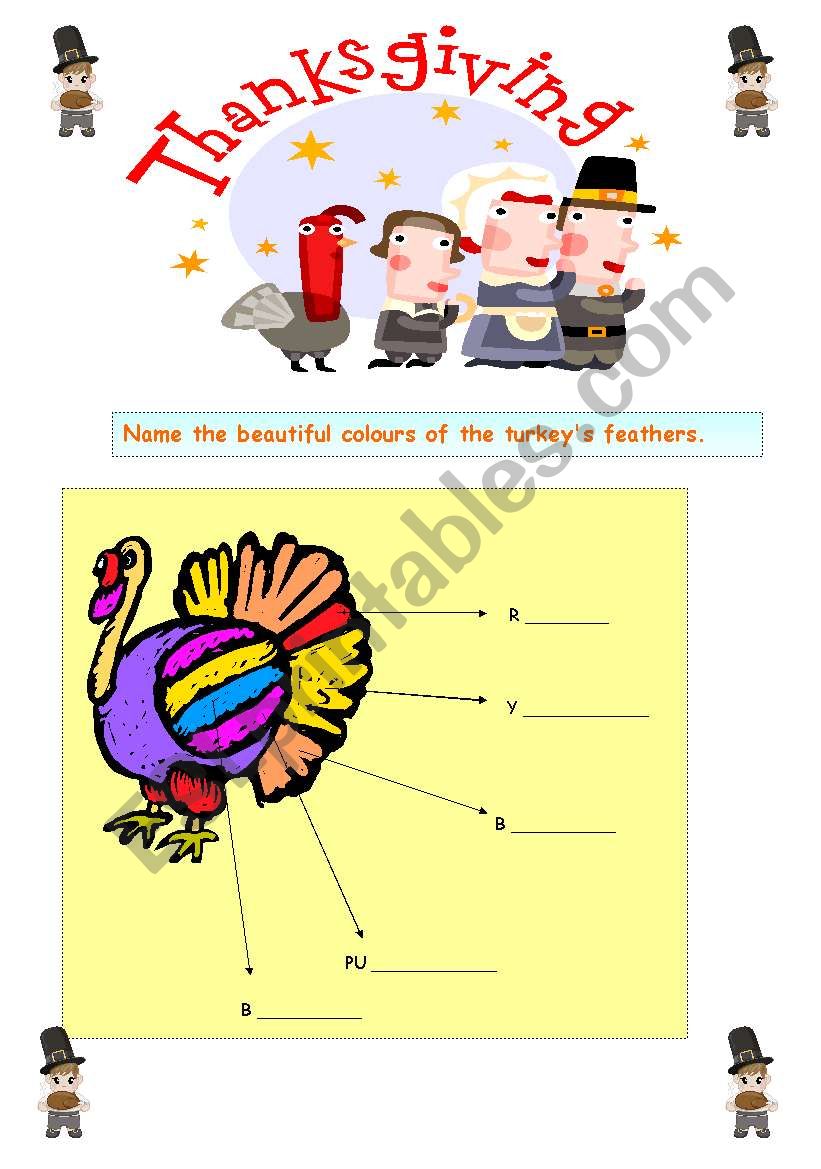 thanksgiving colouring worksheet