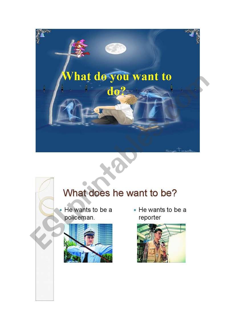 What do you want to be ? worksheet