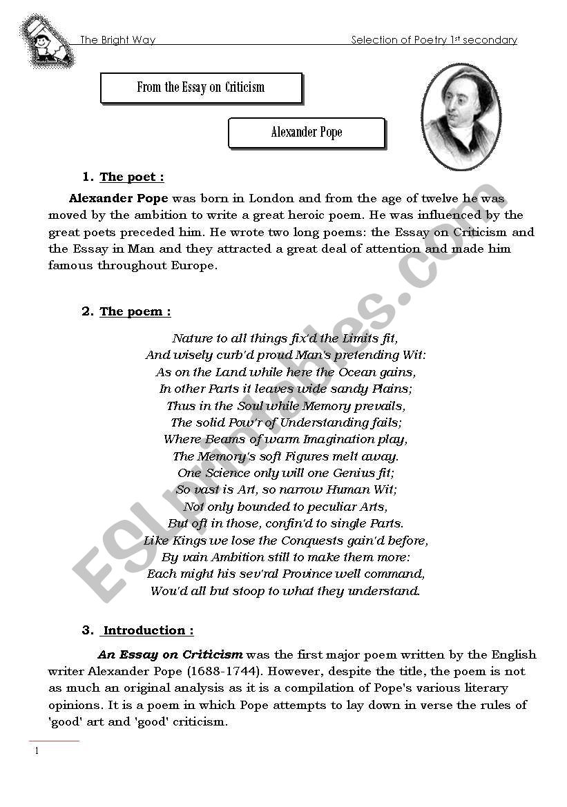 essay on criticism by alexander pope pdf