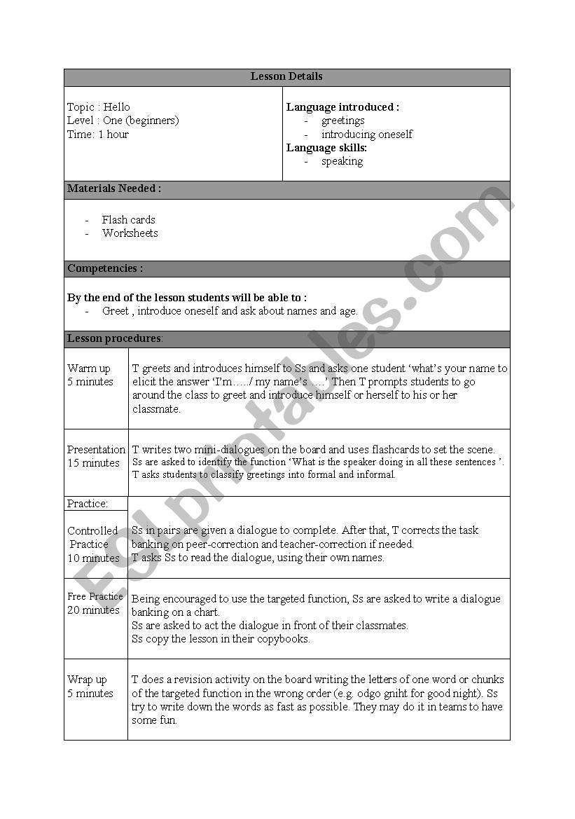 lesson plan worksheet