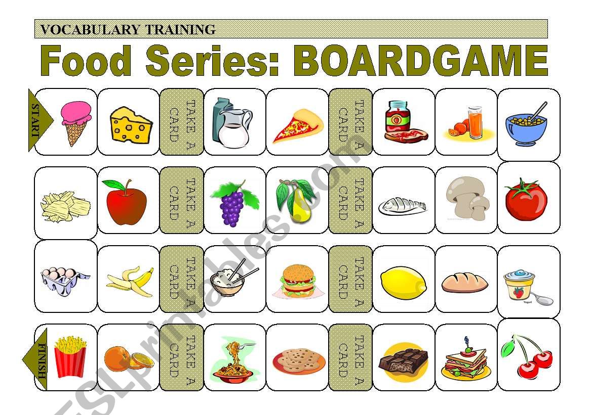 Food board game  Aulas de inglês, Vocabulário, Atividades de ingles