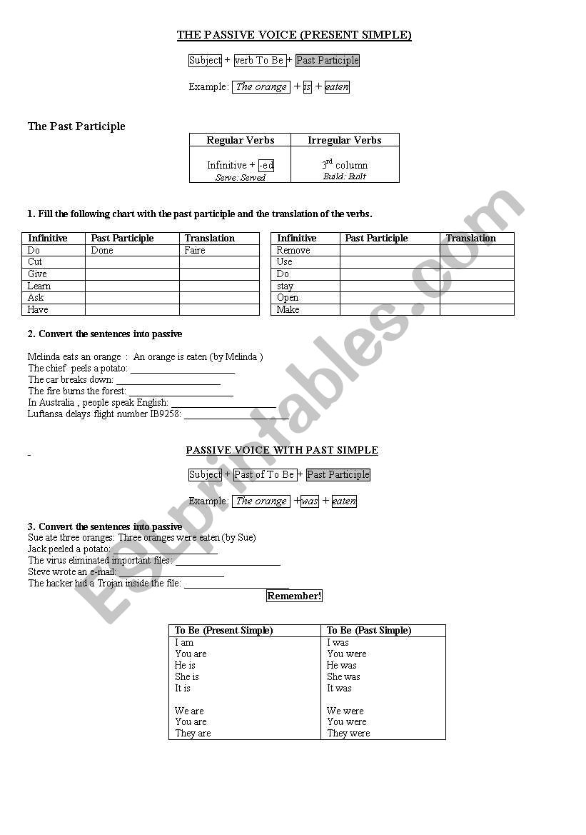 Active & Passive  worksheet