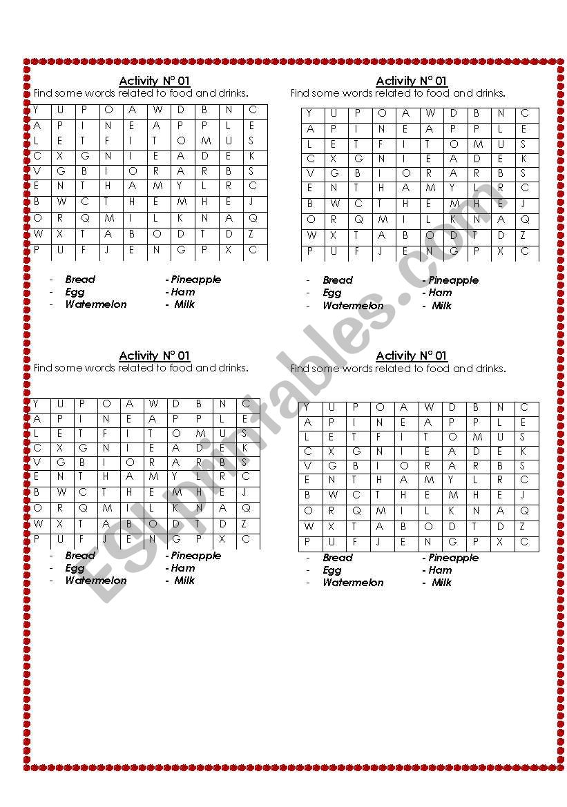 an exotical fruit crossword worksheet