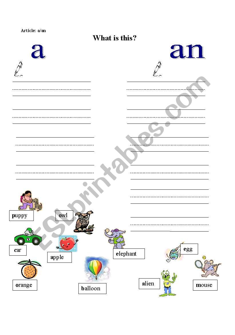 Article worksheet