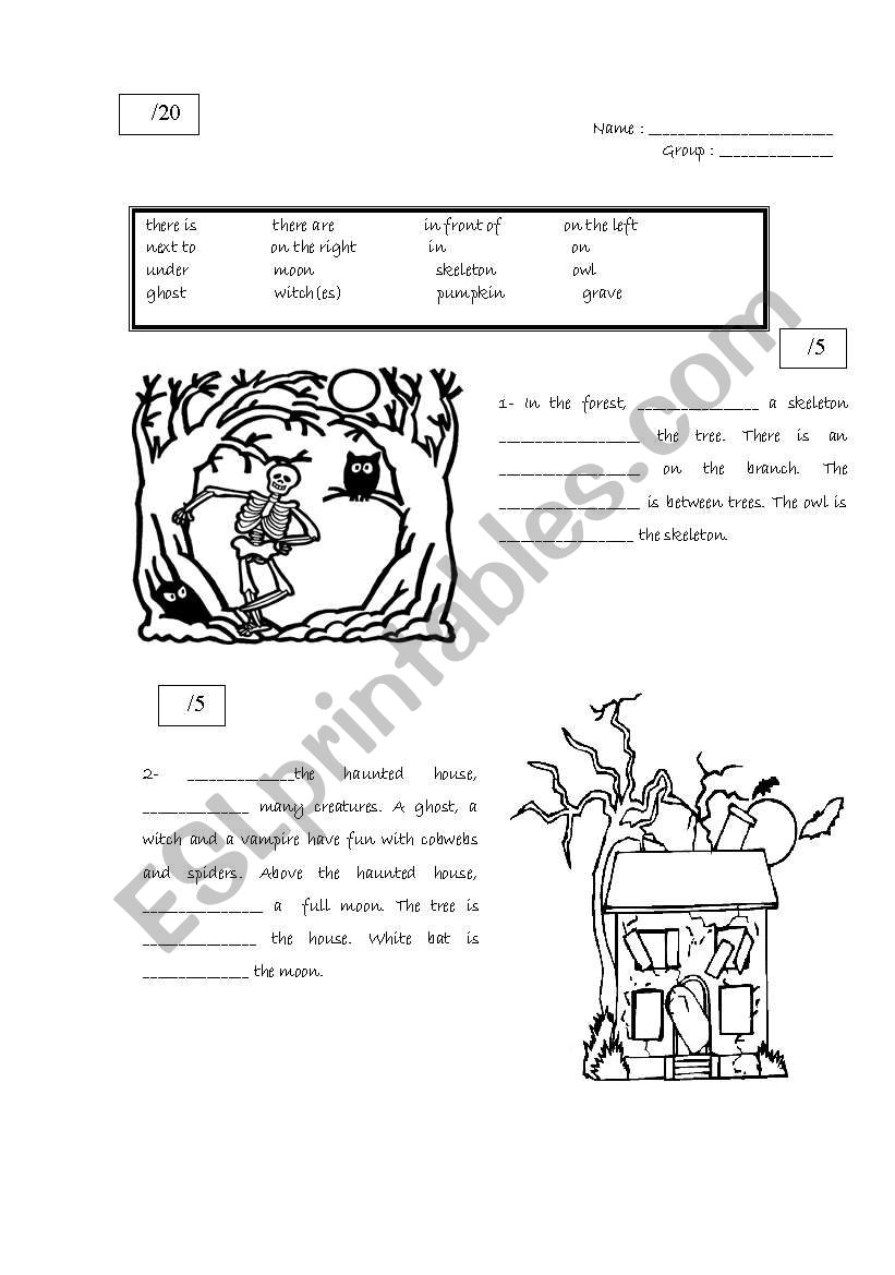 Position words worksheet