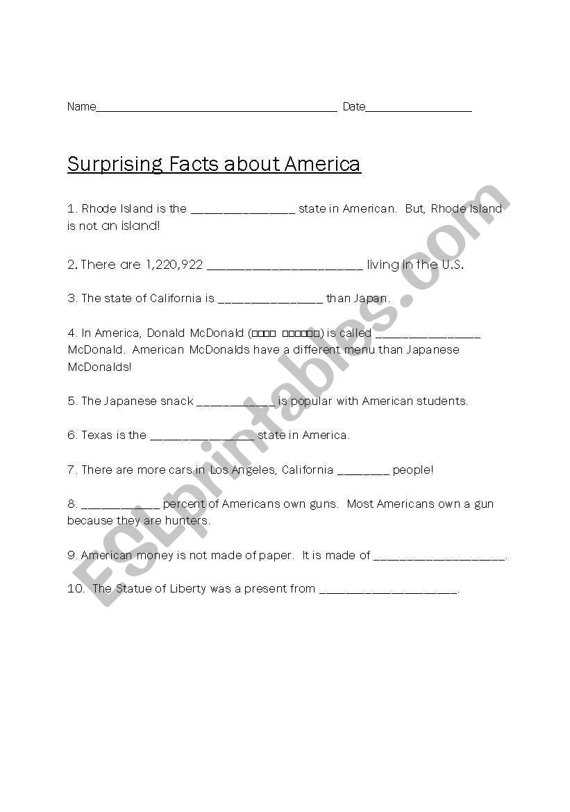 Surprising Facts about America