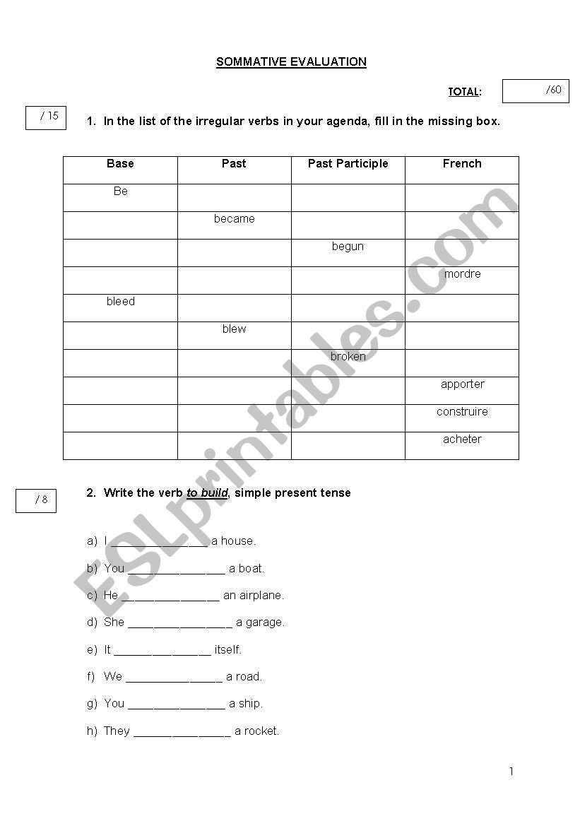 simple present  worksheet