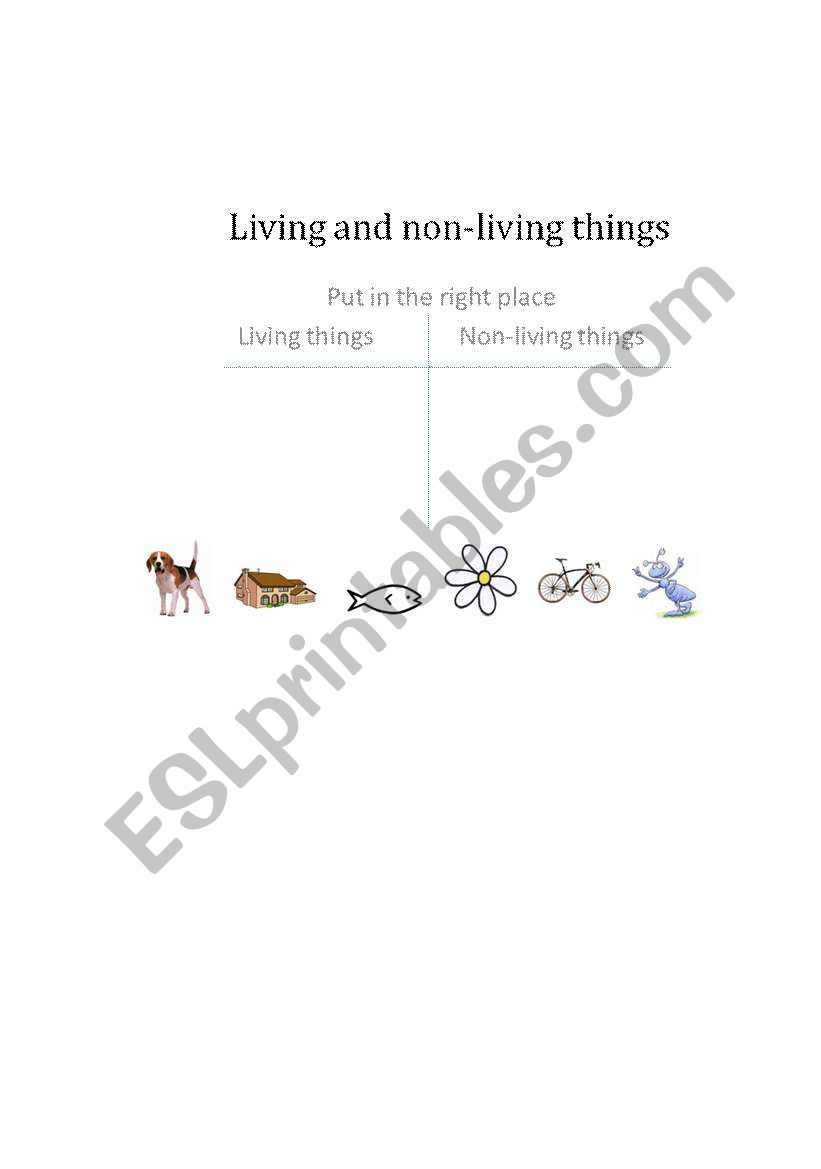 living and non living things worksheet