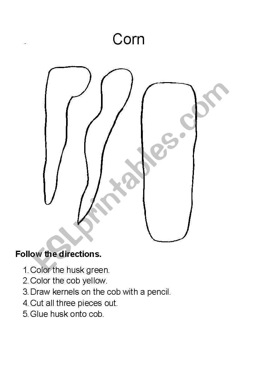 English worksheets: Corn