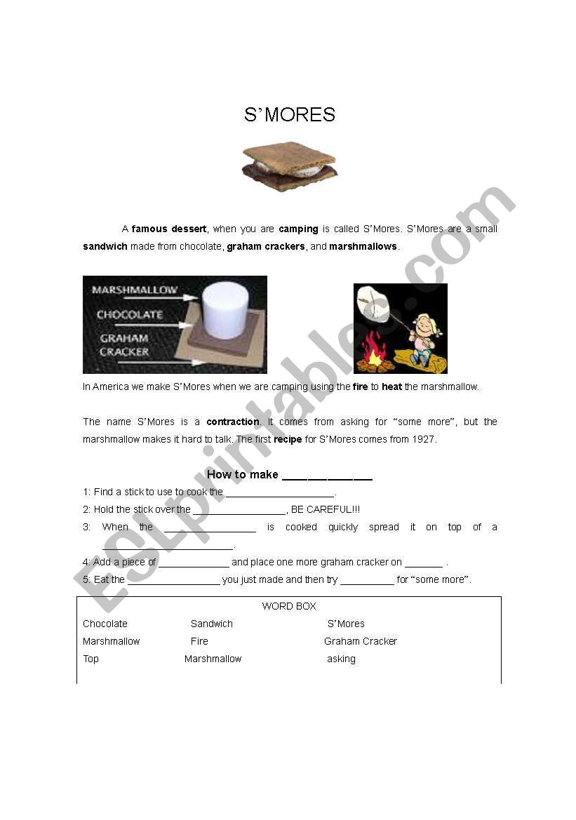 SMORES worksheet