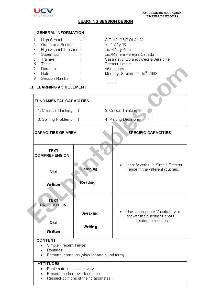 simple present tense worksheet