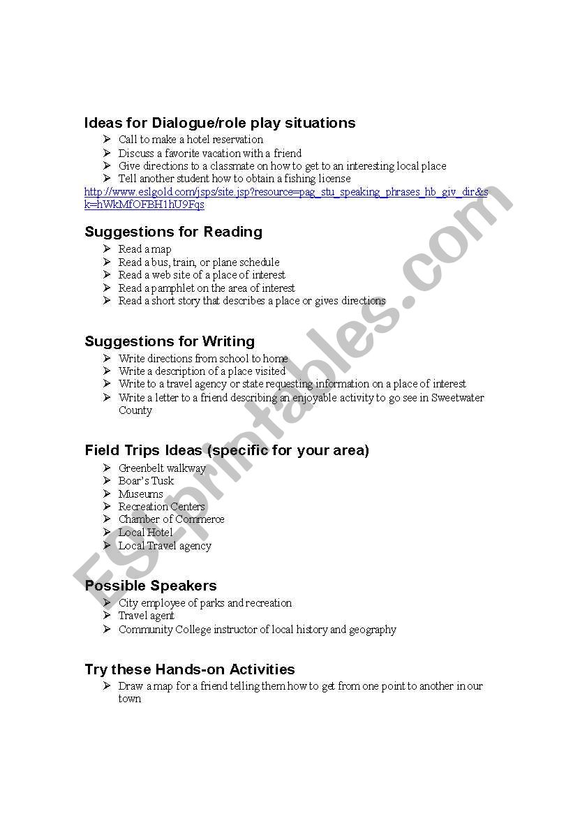 role play ideas worksheet