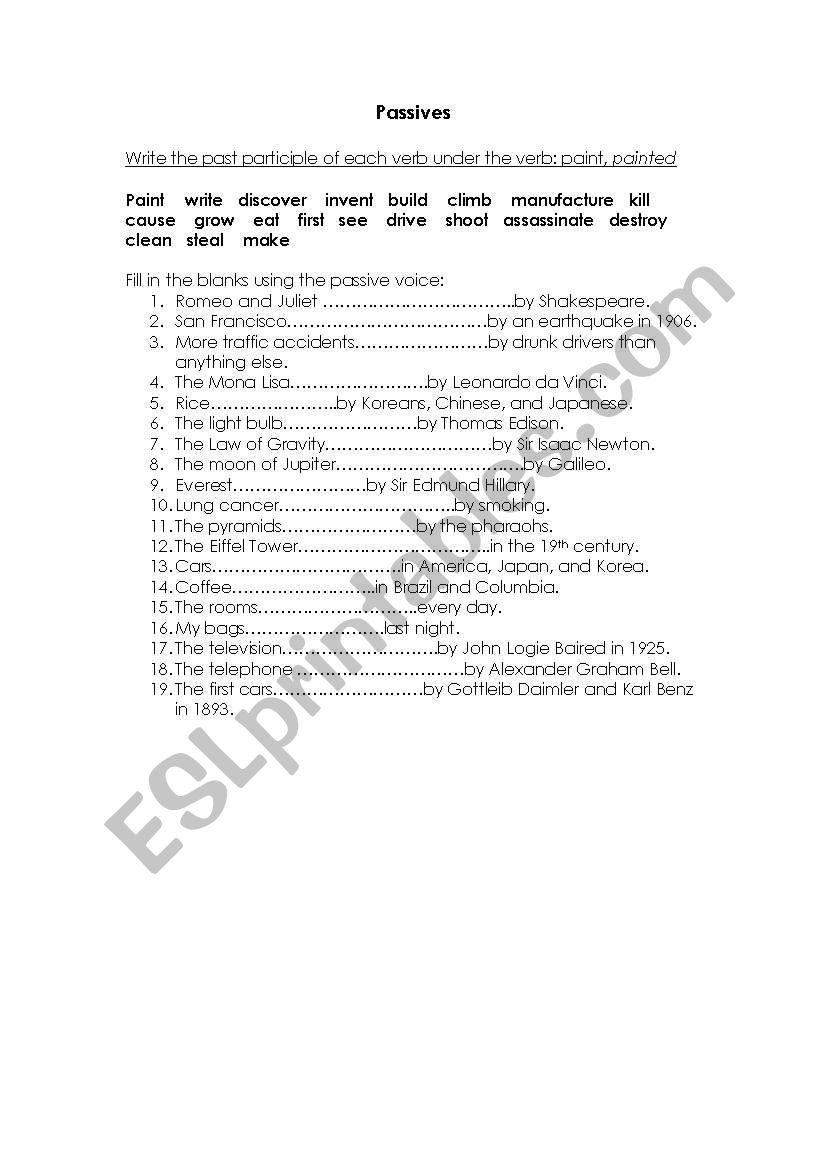 The Passive Voice worksheet