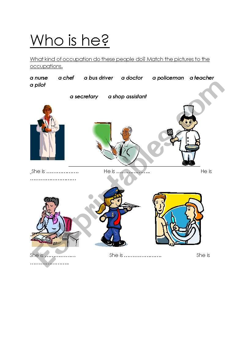 Who is he? worksheet