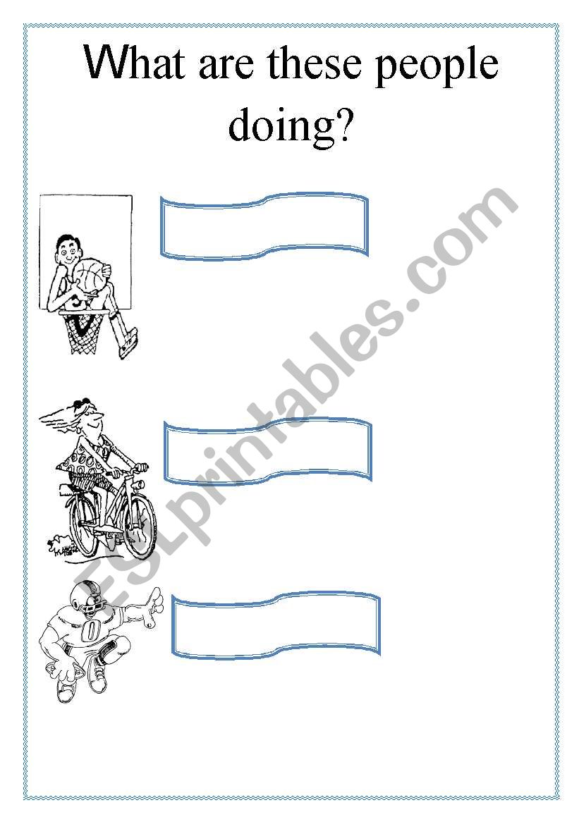 What are these people doing? worksheet
