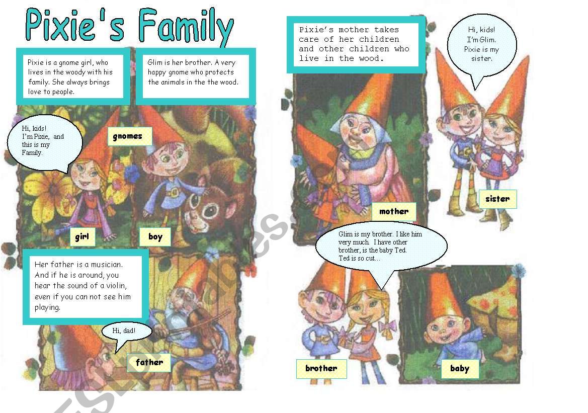 Pixies Family - A reading and exercises