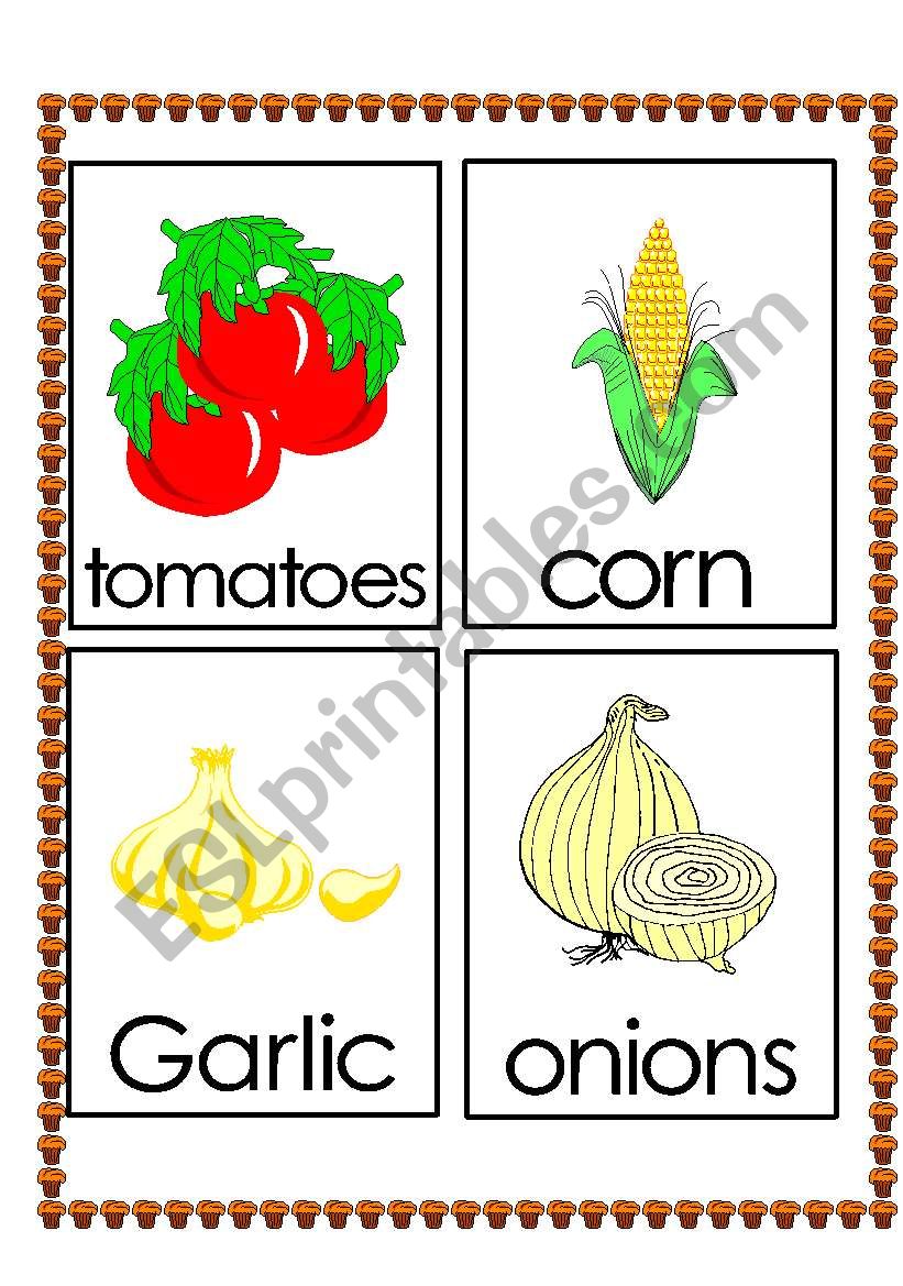 Vegetables Flashcard (1 of 2 set)