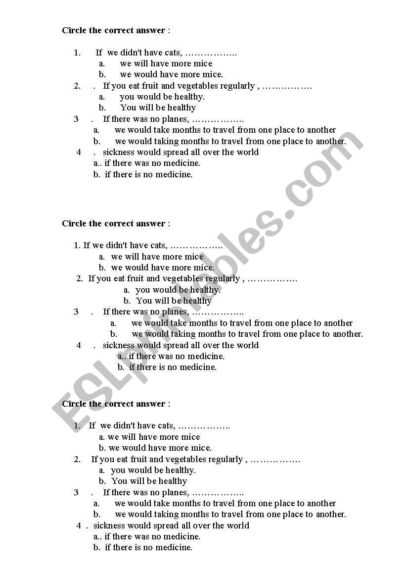 if condition worksheet
