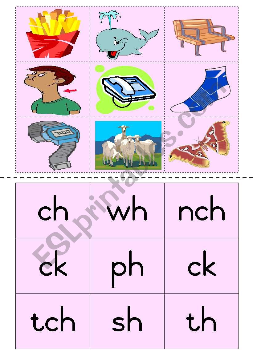 Consonant diagraphs Game 3 worksheet