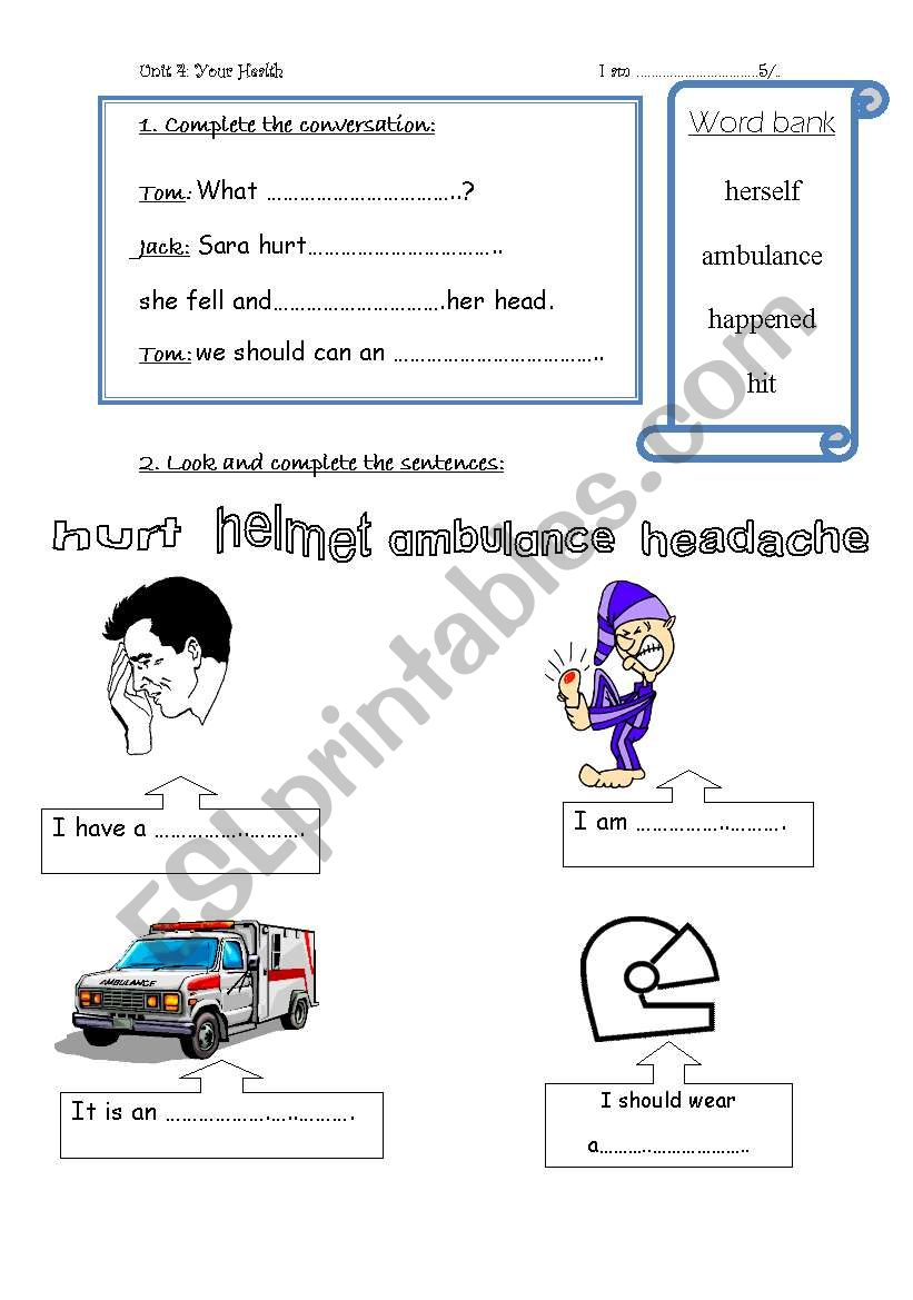 health worksheet