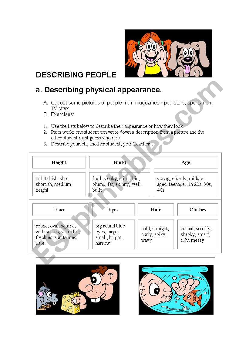 DESCRIBING PEOPLE worksheet