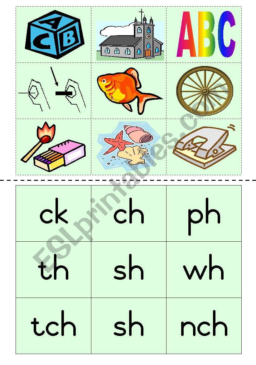 Consonant diagraphs Game 4 worksheet