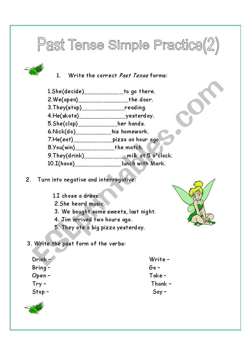 past simple  worksheet