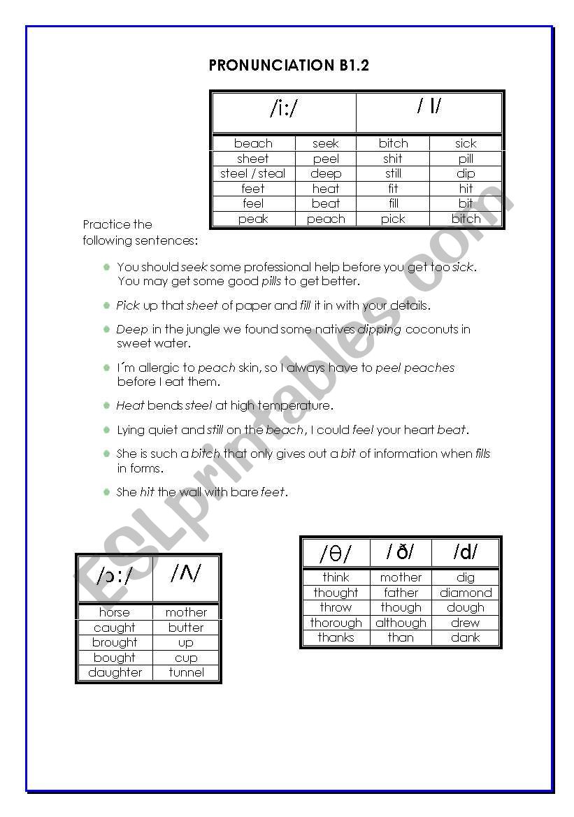 Pronunciation Of I I And 8 D D Esl Worksheet By Fuensanta