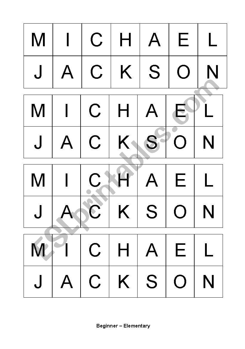 Michael Jackson worksheet