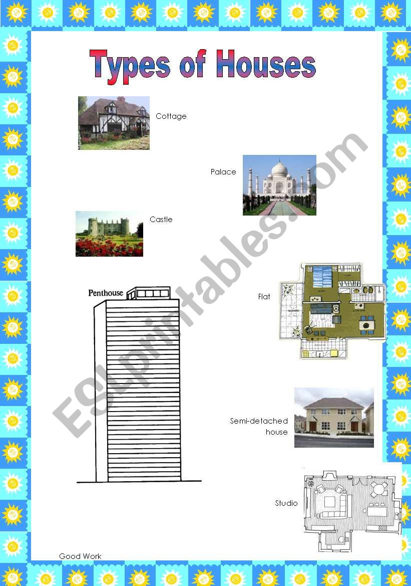 Types of  Houses worksheet