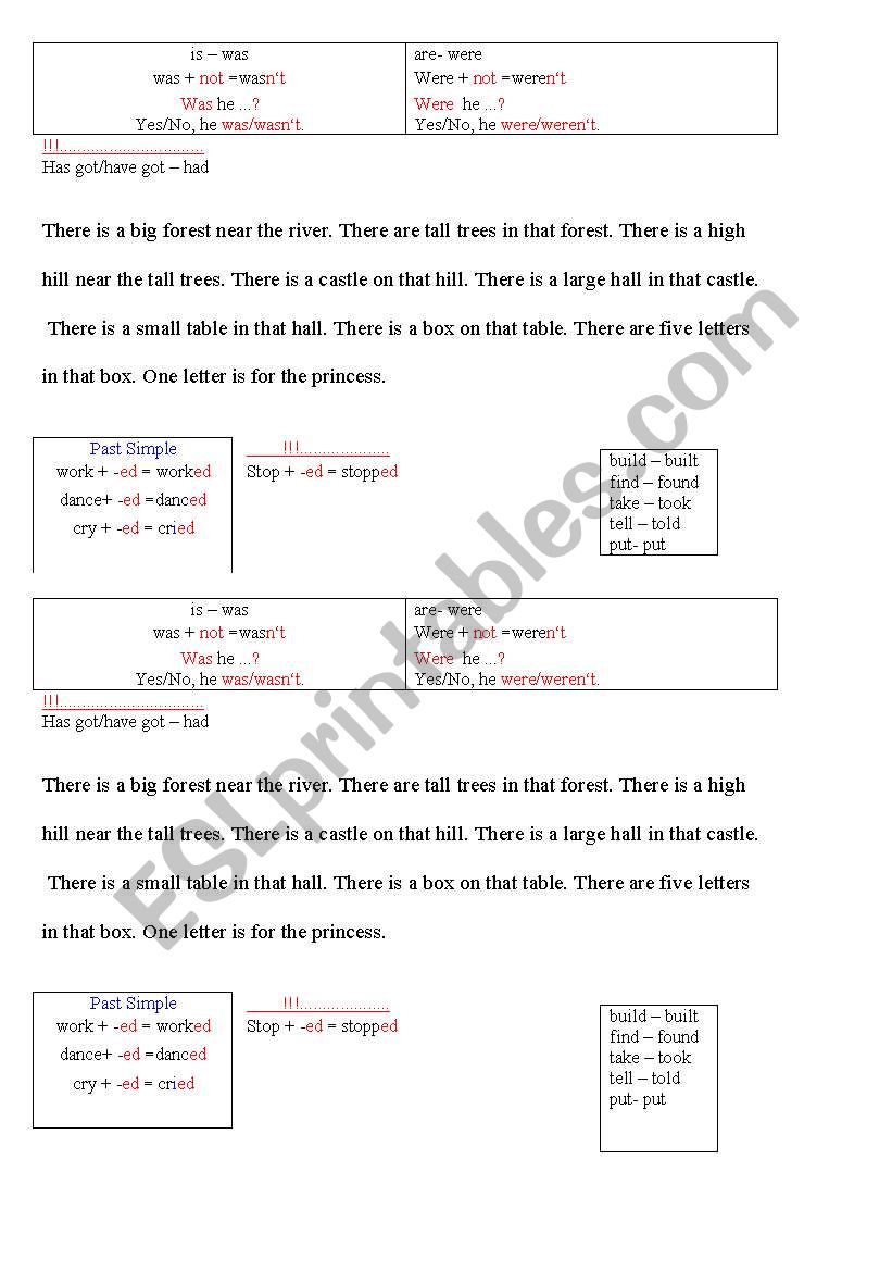 was/were worksheet