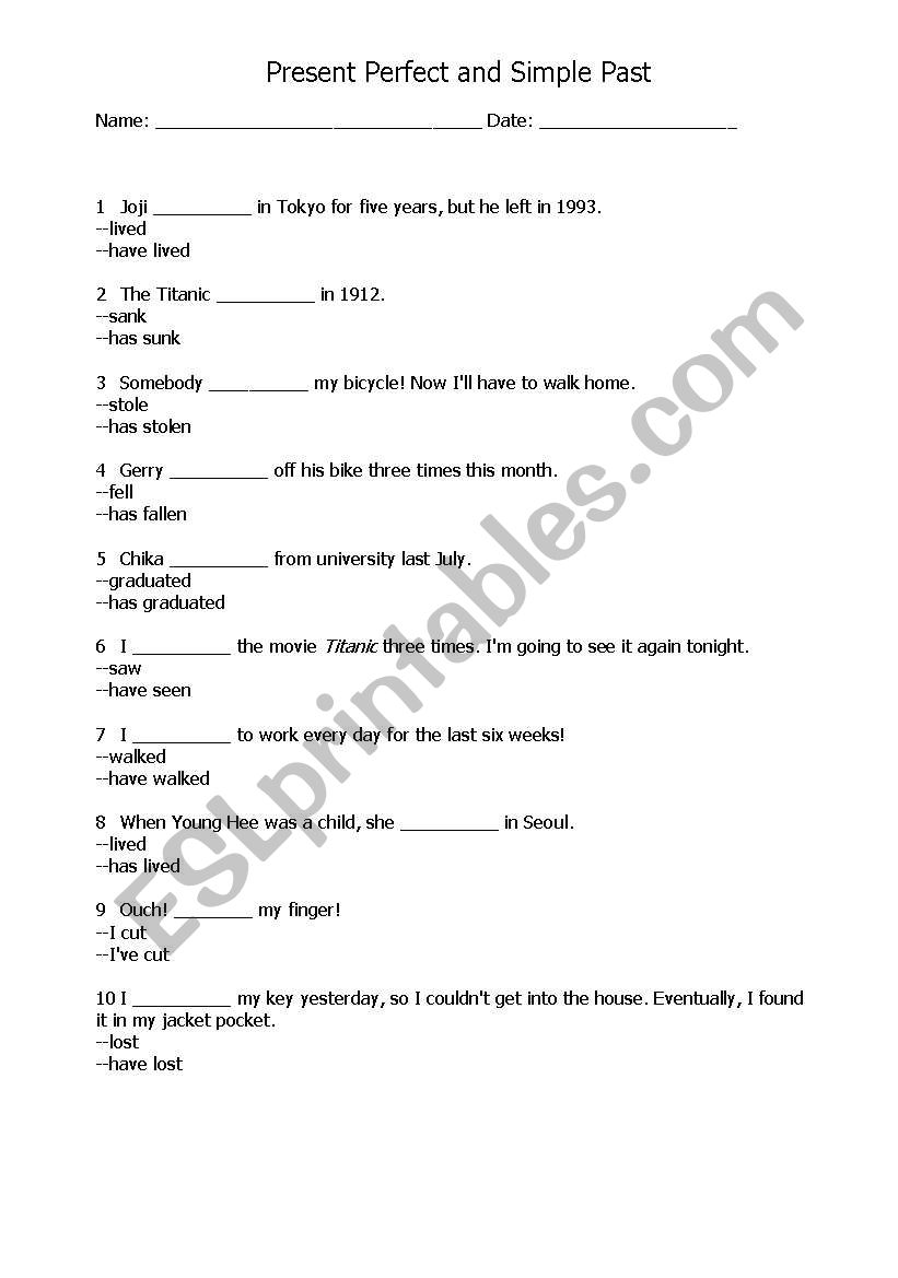 Present Perfect vs Simple Past