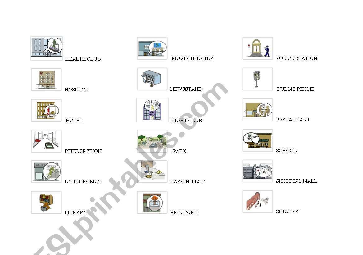 Places worksheet