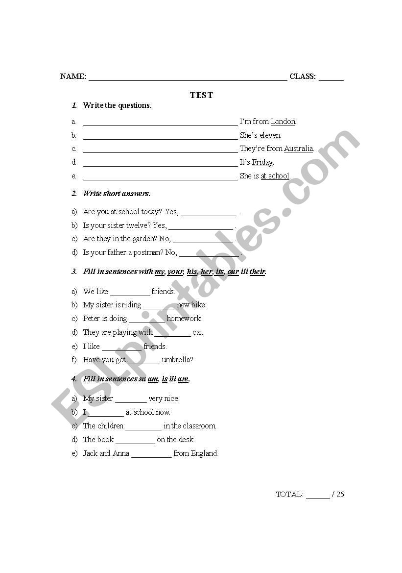 Test worksheet